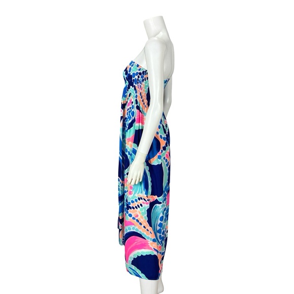 Lilly Pulitzer Ocean Jewels Smocked Strapless Midi Dress - Picture 2 of 12